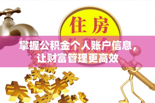 刚察掌握公积金个人账户信息，让财富管理更高效